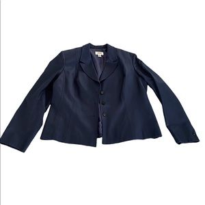 Size 16 Talbots navy blue suit cotton and silk, jacket and pants